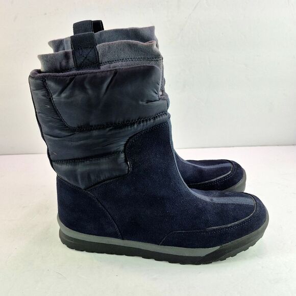 NWOT Lands' End Navy Blue Suede Insulated Commuter Winter Snow Boots 7.5 Women's - Picture 4 of 10